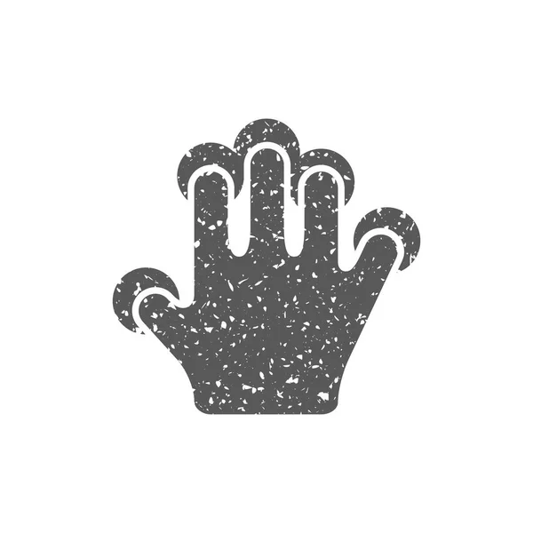 Finger Gest Ikonen Grunge Konsistens Isolerad Vit Bakgrund — Stock vektor