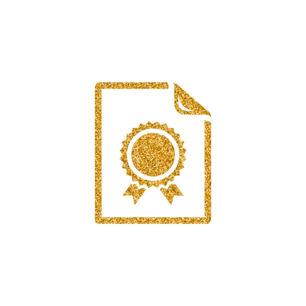 Vertragsdokument Symbol Goldener Glitzertextur Vektorillustration — Stockvektor