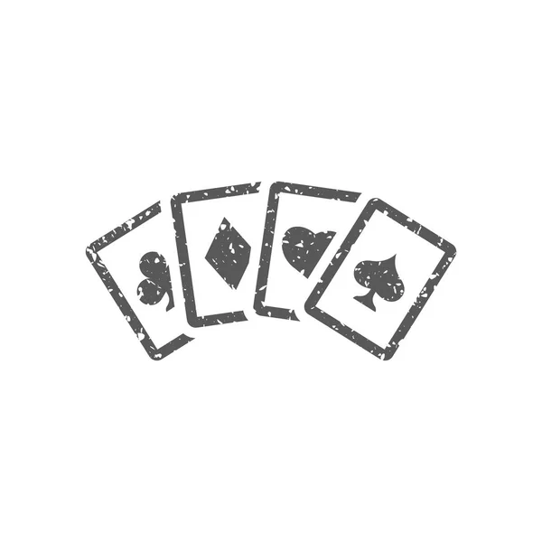 Juego Cartas Icono Aislado Sobre Fondo Blanco — Archivo Imágenes Vectoriales