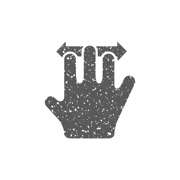 Значок Жеста Пальцами Текстуре Гранжа Выделен Белом Фоне — стоковый вектор