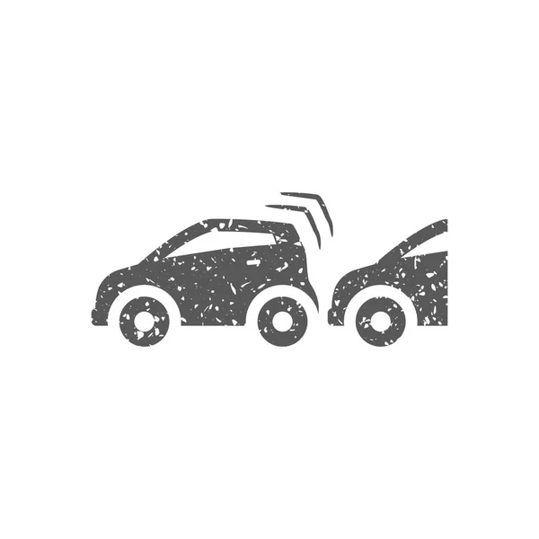 Значок Аварії Автомобіля Гранжевій Текстурі Векторні Ілюстрації — стоковий вектор
