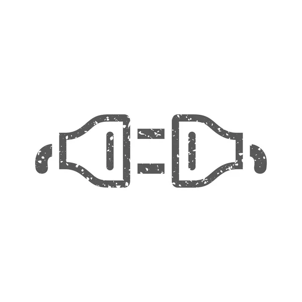 Stecker Symbol Grunge Textur Isoliert Auf Weißem Hintergrund — Stockvektor