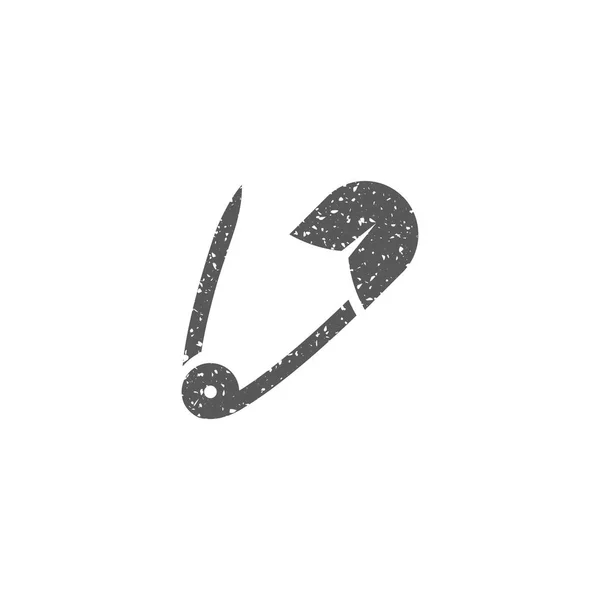 Pin Ikonen Grunge Konsistens Isolerad Vit Bakgrund — Stock vektor