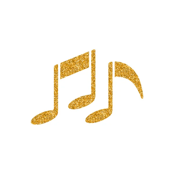 Icona Delle Note Musicali Nella Texture Glitter Oro Illustrazione Vettoriale — Vettoriale Stock