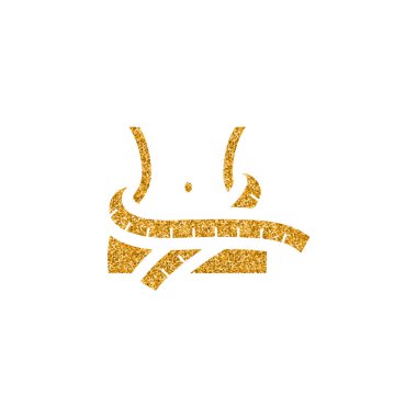 Ölçü bandı simgesi altın glitter doku. Vektör çizim.