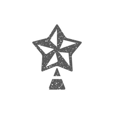 Grunge doku yıldız simgesi beyaz arka plan üzerinde izole Noel