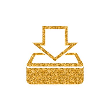 Düğme simgesini altın glitter doku indirin. Vektör çizim.