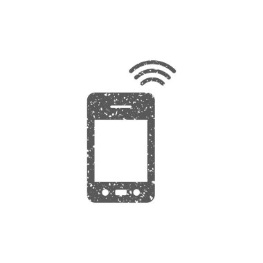 Beyaz arka plan üzerinde izole doku simgesinde Smartphone