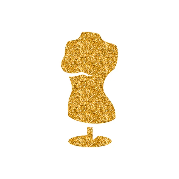Icona Manichino Texture Glitter Oro Illustrazione Vettoriale — Vettoriale Stock