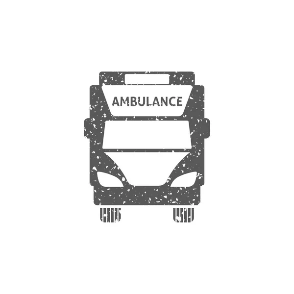 Ambulance Ikona Grunge Textury Vektorové Ilustrace — Stockový vektor