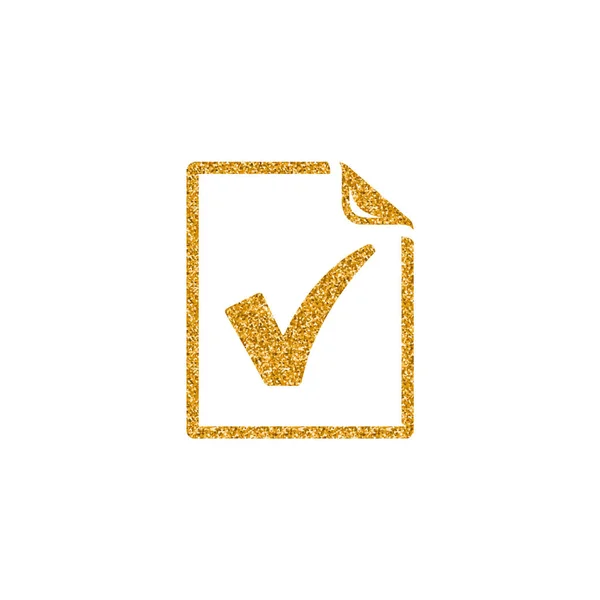 Ikonę Znacznika Wyboru Złoty Brokat Tekstury Ilustracja Wektorowa — Wektor stockowy