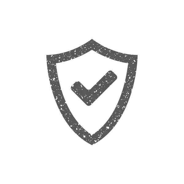Shield Symbol Grunge Textur Isoliert Auf Weißem Hintergrund — Stockvektor