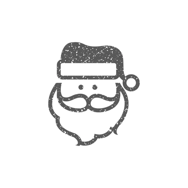 Иконка Головы Санта Клауса Гранж Текстуре Белом Фоне — стоковый вектор