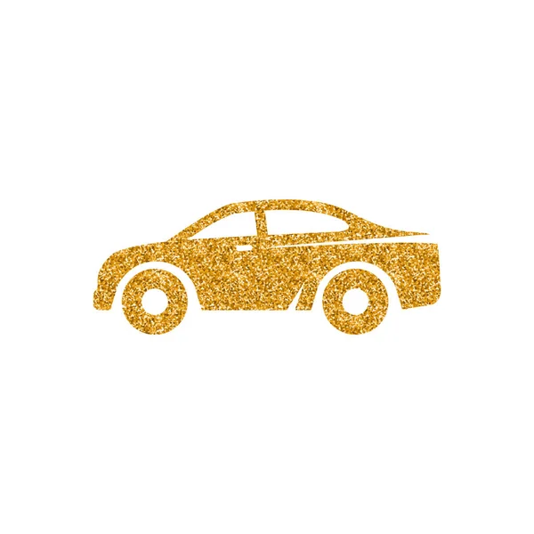 Ícone Carro Ouro Brilho Textura Ilustração Vetorial — Vetor de Stock