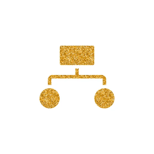 Hierarchie Ikona Zlaté Třpytky Textury Sparkle Luxusní Styl Vektorové Ilustrace — Stockový vektor