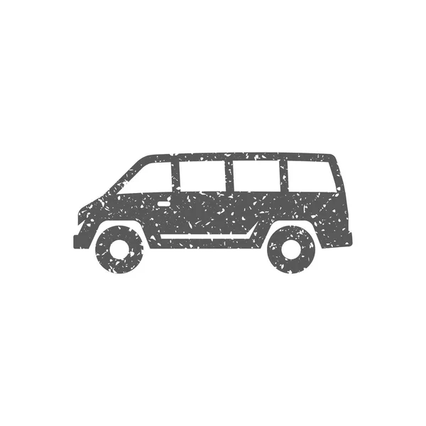 Значок Автомобіля Гранжевій Текстурі Ізольовано Білому Тлі — стоковий вектор