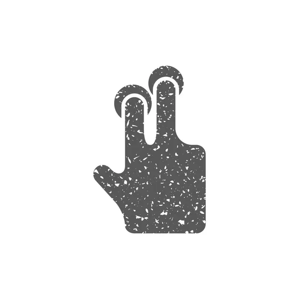 Finger Gest Ikonen Grunge Konsistens Isolerad Vit Bakgrund — Stock vektor