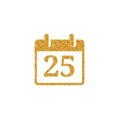 Noel simgesi altın glitter doku takvim. Vektör çizim.