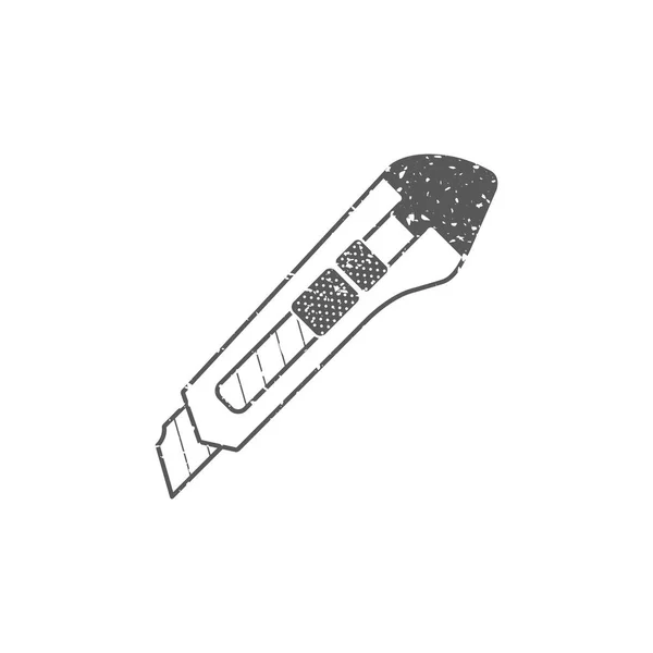 Butcher Knife Icon Grunge Texture Vector Illustration — Stock Vector