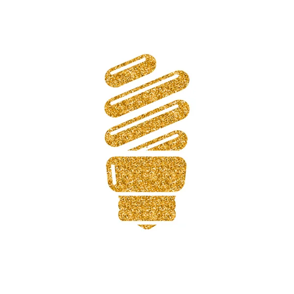 Light Bulb Icon Gold Glitter Texture Vector Illustration — Stock Vector