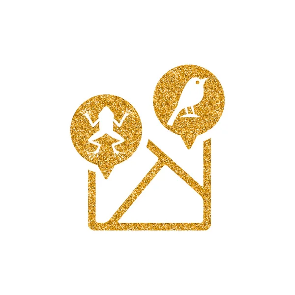 Zookarte Symbol Goldener Glitzertextur Funkeln Luxus Stil Vektor Illustration — Stockvektor