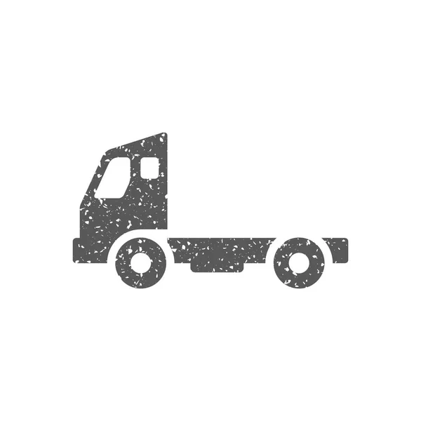 Pusty Kontener Winda Ciężarówka Ikona Grunge Tekstur Ilustracja Wektorowa — Wektor stockowy