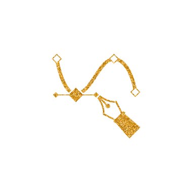 Bezier simgesi altın glitter doku. Işıltı lüks stil vektör çizim.