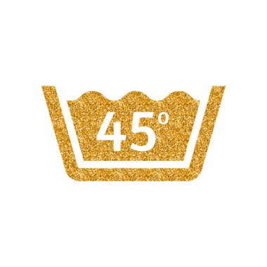 Sıcaklık simgesi altın glitter doku yıkama. Işıltı lüks stil vektör çizim.