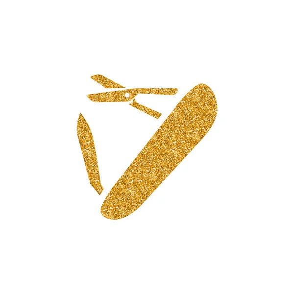 Ikona Nástroje Multi Zlaté Třpytky Textury Sparkle Luxusní Styl Vektorové — Stockový vektor