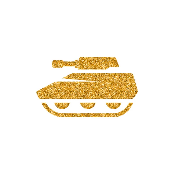 Icono Del Tanque Textura Brillo Oro Sparkle Lujo Estilo Vector — Vector de stock