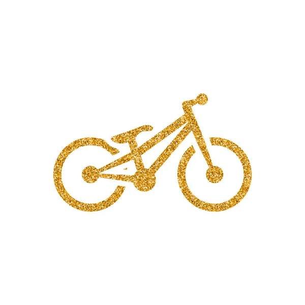 Испытательный Значок Велосипеда Золотой Блеск Текстуры Векторная Иллюстрация Роскошном Стиле — стоковый вектор