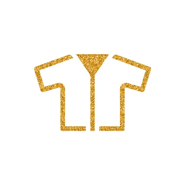 Icono Camisa Textura Brillo Dorado Sparkle Lujo Estilo Vector Ilustración — Vector de stock