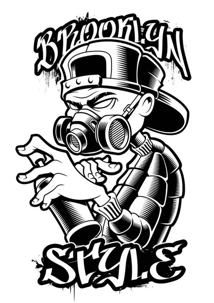 Graffiti artist monochrome Royalty Free Stock Illustrations