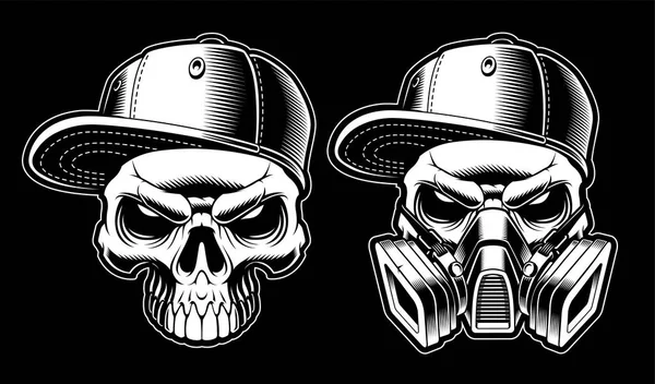 Black and white graffiti skulls Royalty Free Stock Vectors