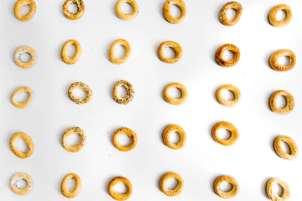 Background Pretzels Pattern Flatlay Style Top View Carbs Background — Stock Photo, Image