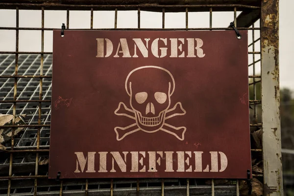 Plate Danger Minefield Photo Plate Danger Minefield — Stock Photo, Image