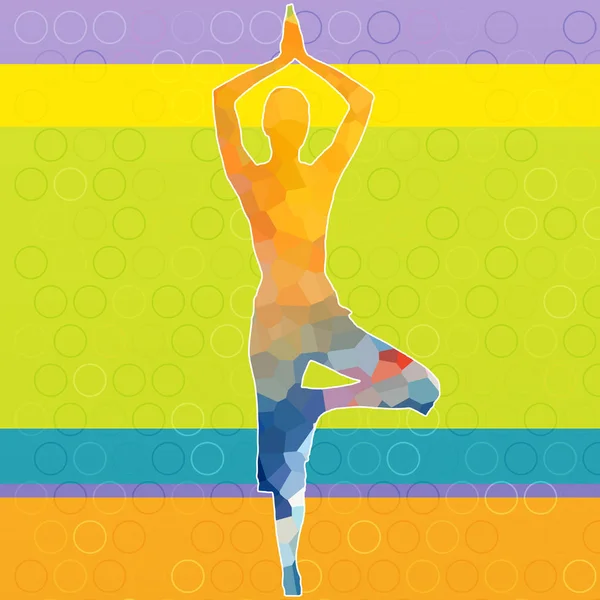 Silueta Abstracta Mujer Haciendo Yoga Con Espacio Copia Para Texto —  Fotos de Stock