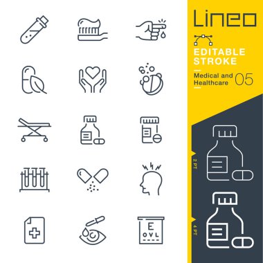 Lineo düzenlenebilir kontur - tıbbi ve sağlık hattı simgeler