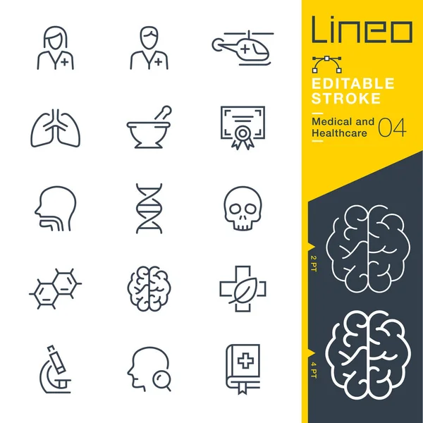 Lineo Επεξεργάσιμο Εγκεφαλικό Επεισόδιο Ιατρική Και Υγειονομική Περίθαλψη Γραμμή Εικονιδίων — Διανυσματικό Αρχείο