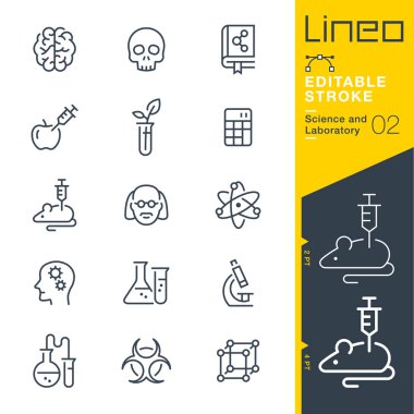 Lineo düzenlenebilir kontur - bilim ve laboratuvar satır simgeler