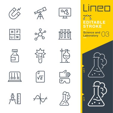 Lineo düzenlenebilir kontur - bilim ve laboratuvar satır simgeler
