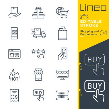Lineo düzenlenebilir kontur - alışveriş ve E-ticaret satır simgeler