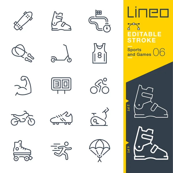 Lineo Editable Stroke Ikon Garis Olahraga Dan Permainan - Stok Vektor