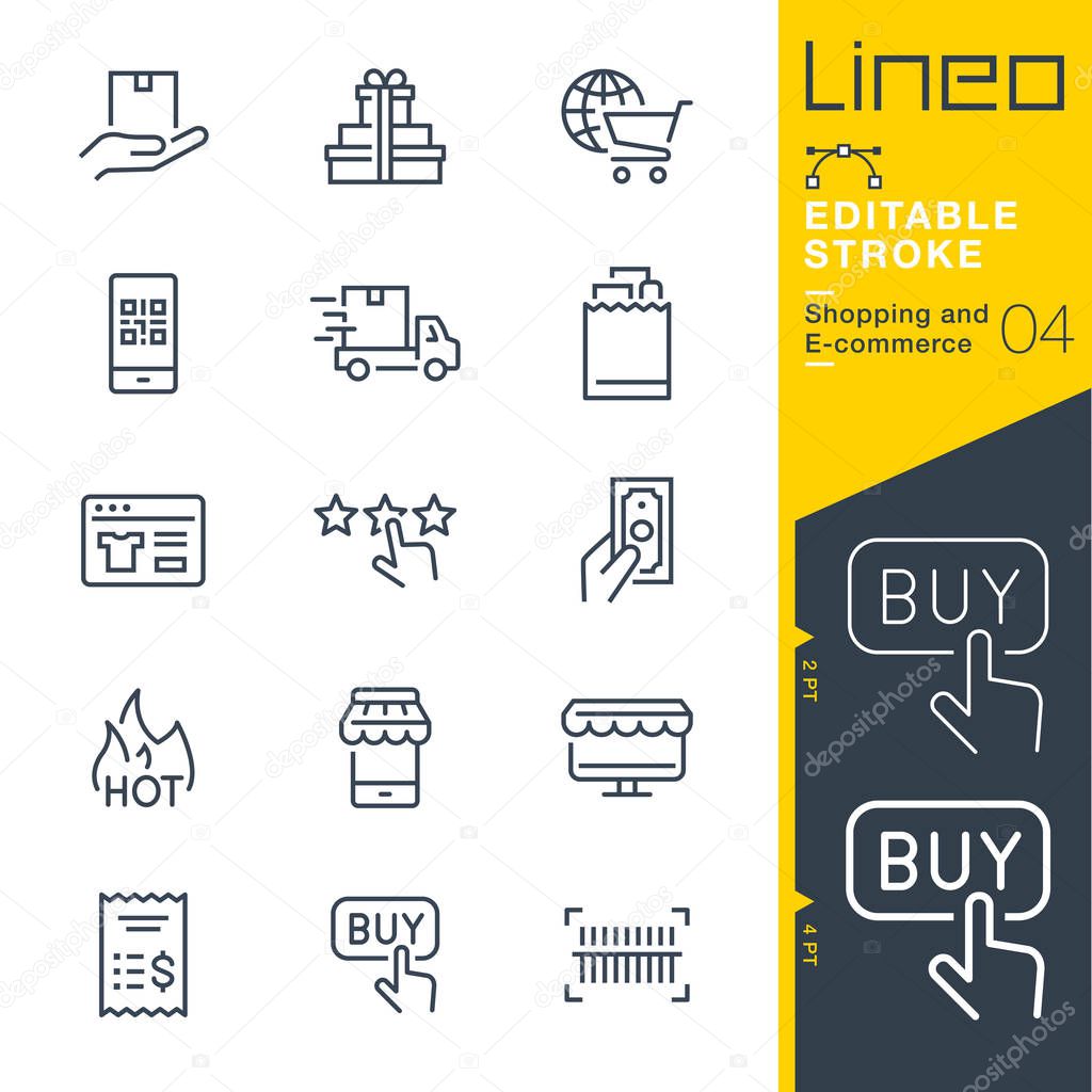 Lineo Editable Stroke - Shopping and E-commerce line icons