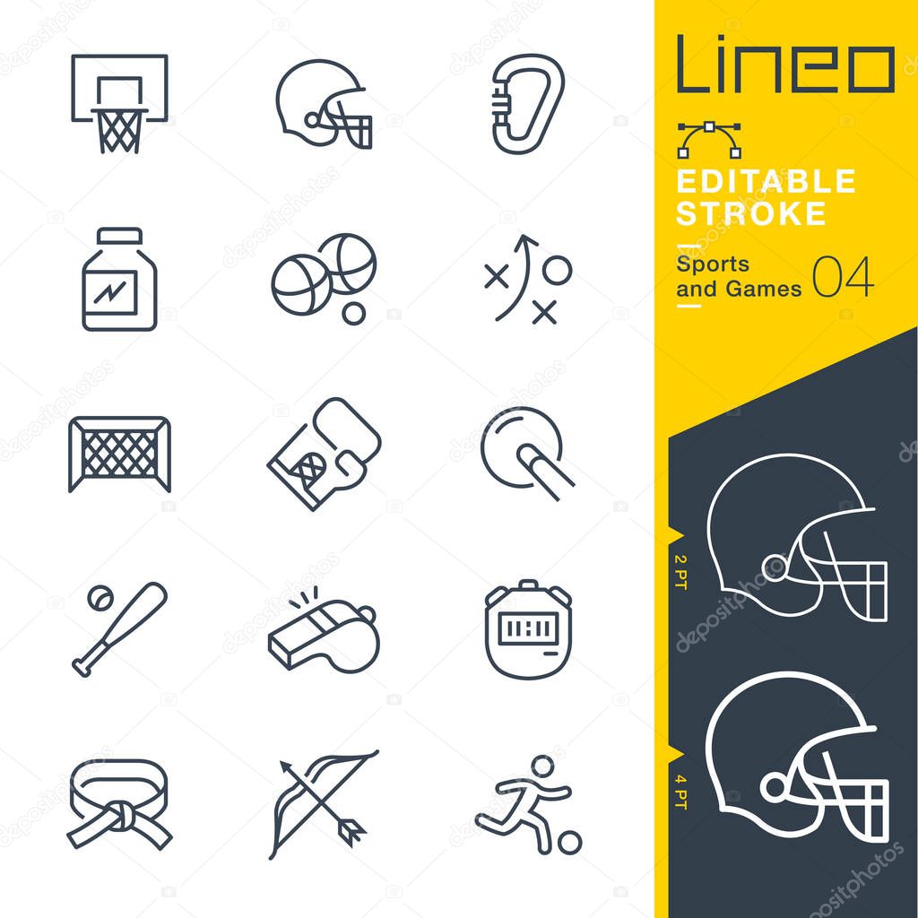 Lineo Editable Stroke - Sports and Games line icons