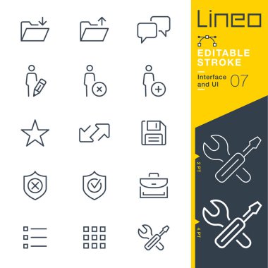 Lineo düzenlenebilir kontur - arabirimi ve Kullanıcı arabirimi satır simgeler