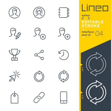 Lineo düzenlenebilir kontur - arabirimi ve Kullanıcı arabirimi satır simgeler