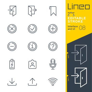 Lineo düzenlenebilir kontur - arabirimi ve Kullanıcı arabirimi satır simgeler