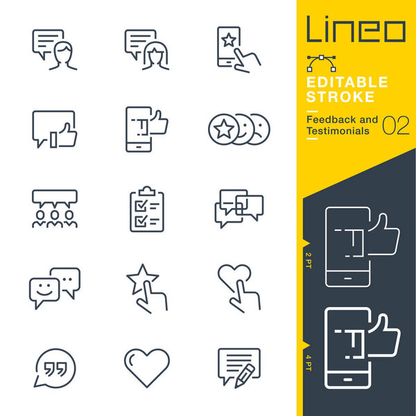 Lineo Editable Stroke - Feedback and Testimonials line icons