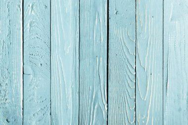 top view of light blue wooden background with vertical planks  clipart
